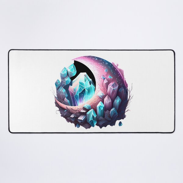 Item preview, Fantasy fairytale crescent moon with jewels and diamonds designed and sold by EdeniaArtStudio.