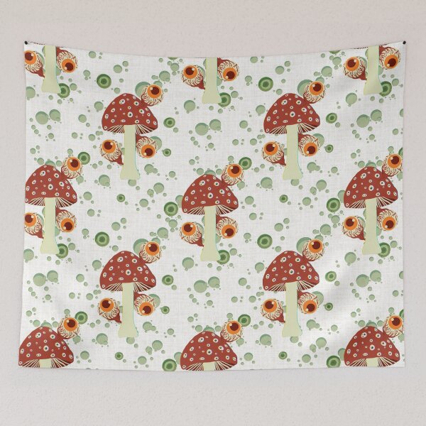 Item preview, Mushroom Eyes Creepy Spooky Pattern designed and sold by BettySpicer.