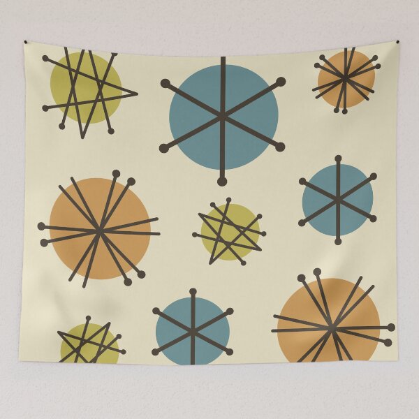Item preview, Mid Century Modern Starbursts Multicolored designed and sold by thepixelgarden.