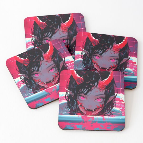 Item preview, Cute Anime Demon Girl – Kawaii Fantasy Art designed and sold by iWallGlow.
