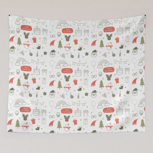 Item preview, Whimsical Rainbow Christmas Doodles designed and sold by beanibooi.