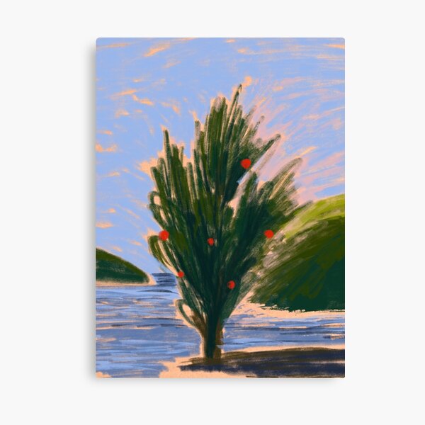Festive cypress tree! Canvas Print