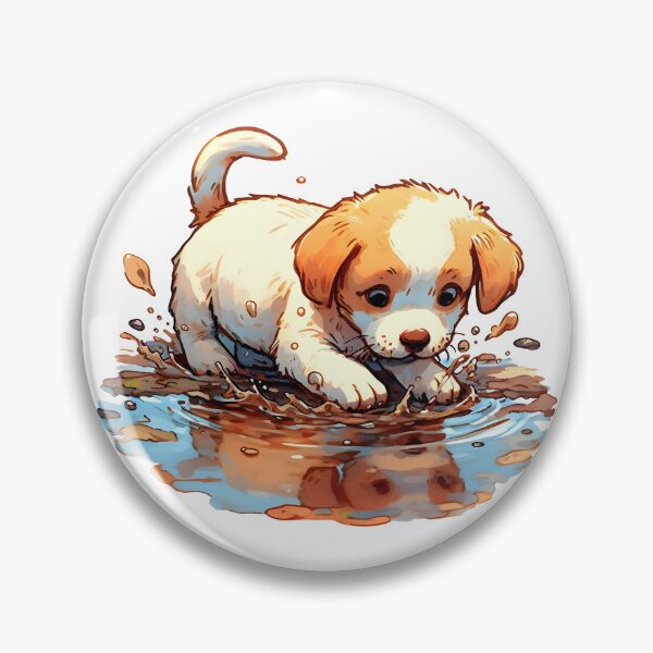 Item preview, Puppy Splashing in a Puddle designed and sold by Humbugle.