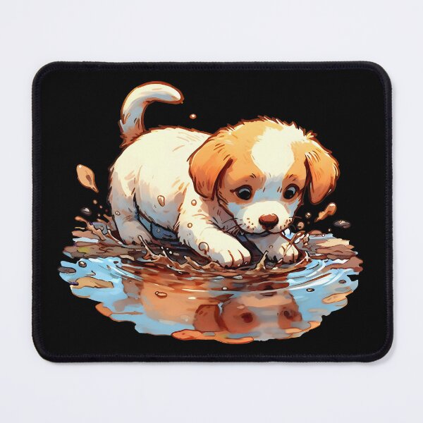 Item preview, Puppy Splashing in a Puddle designed and sold by Humbugle.