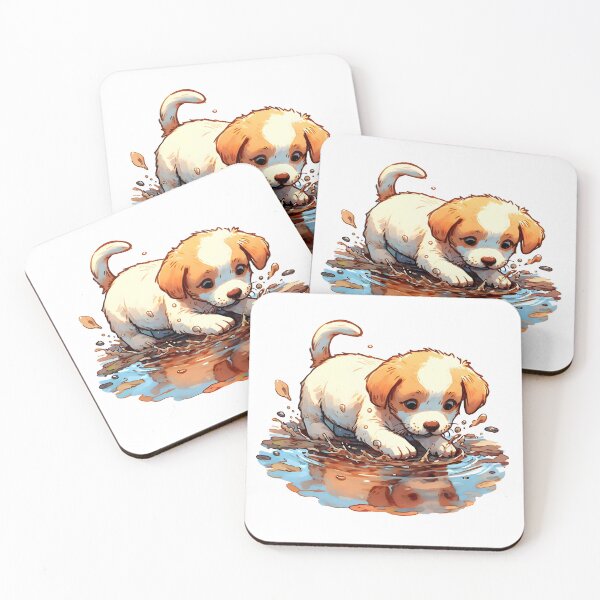 Item preview, Puppy Splashing in a Puddle designed and sold by Humbugle.