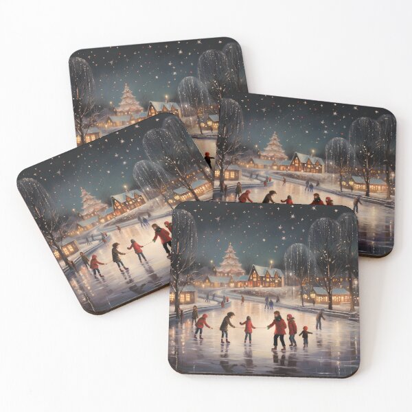 Item preview, Starry Night Skaters: Enchanted Eve on Ice designed and sold by flatlandorigins.