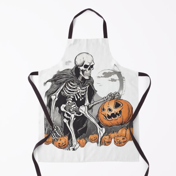 Item preview, Scary skeleton with a pumpkin in his hands. designed and sold by mariolasworld.