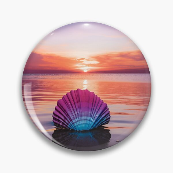 Item preview, Serenity shell seaside landscape digital print designed and sold by dcrc.