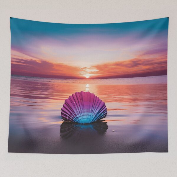 Item preview, Serenity shell seaside landscape digital print designed and sold by dcrc.
