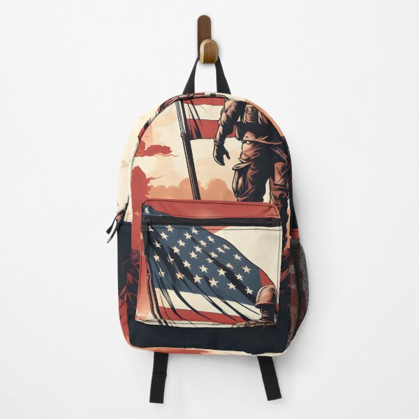 Item preview, American Soldier Saluting on Mountain designed and sold by inkArtistryfine.
