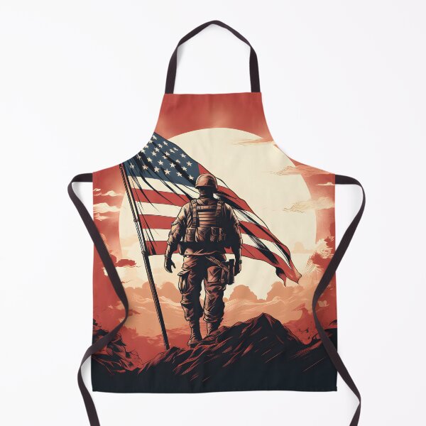Item preview, American Soldier Saluting on Mountain designed and sold by inkArtistryfine.