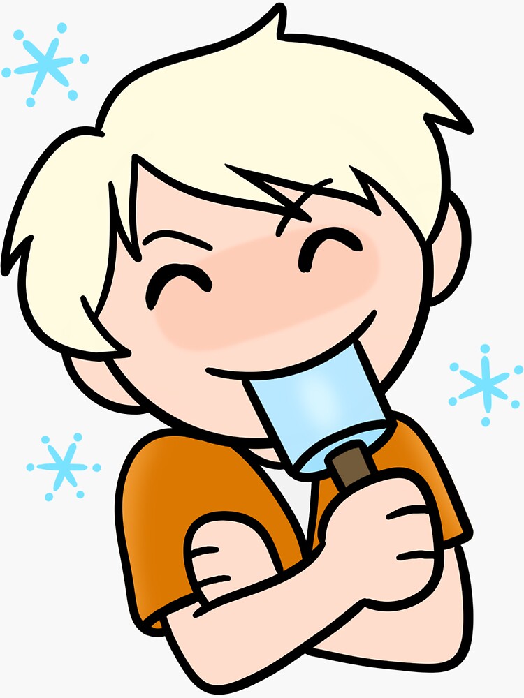 Thumbnail 3 of 3, Sticker, Brandon With Popsicle designed and sold by RMScheller.
