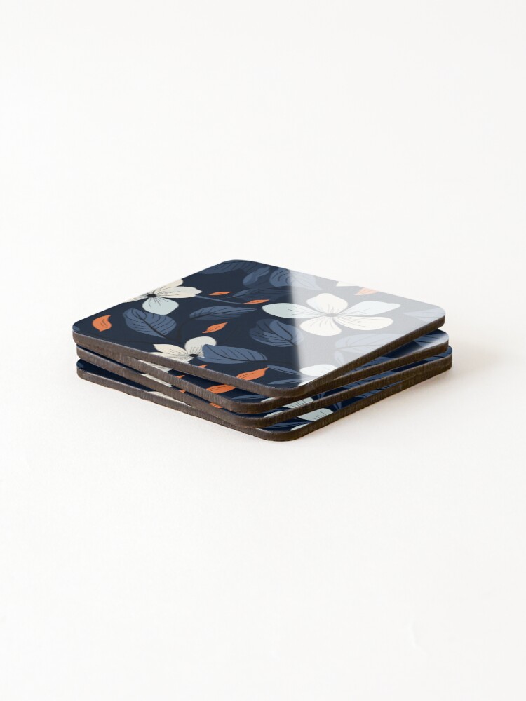 Thumbnail 4 of 5, Coasters (Set of 4),  Abstract Floral Pattern designed and sold by SideSignal.
