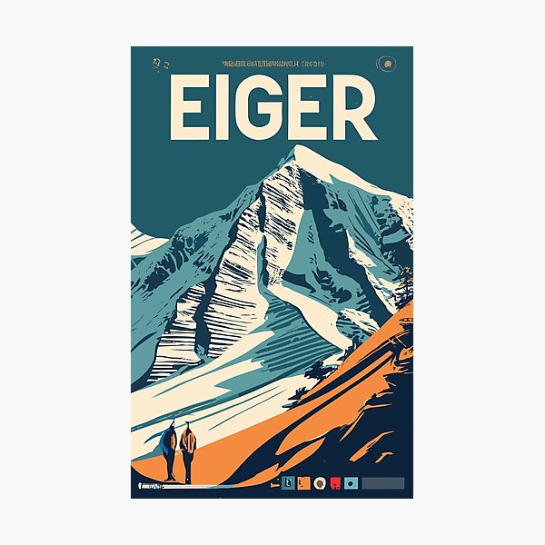Item preview, A Vintage Travel Art of Eiger - Switzerland  designed and sold by GoodOldVintage.
