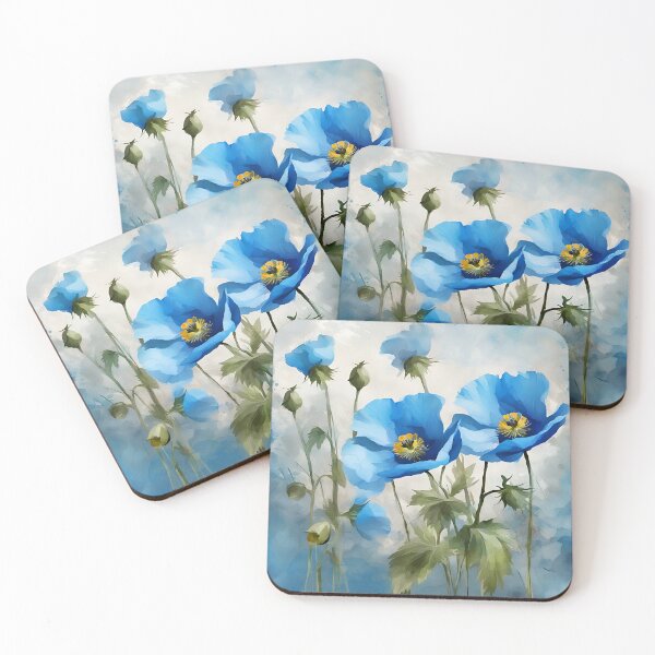 Item preview, Himalayan Blue Poppies Floral Art designed and sold by Glimmersmith.