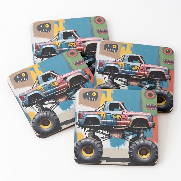 Item preview, Expressionism Car Monster Truck - Unique Abstract Automotive Art designed and sold by Kittyzens.
