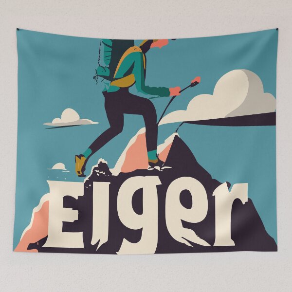 Item preview, A Vintage Travel Art of Eiger - Switzerland  designed and sold by GoodOldVintage.