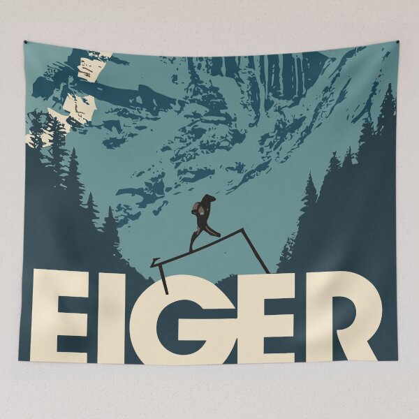 Item preview, A Vintage Travel Art of Eiger - Switzerland  designed and sold by GoodOldVintage.