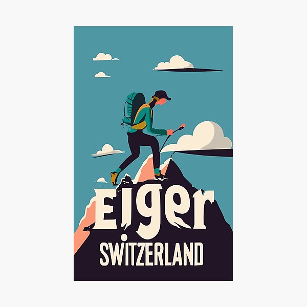 Item preview, A Vintage Travel Art of Eiger - Switzerland  designed and sold by GoodOldVintage.