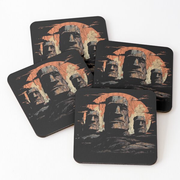 Item preview, The Moai Statues - Distressed Vintage Street Art Landmarks designed and sold by GVRDesign.
