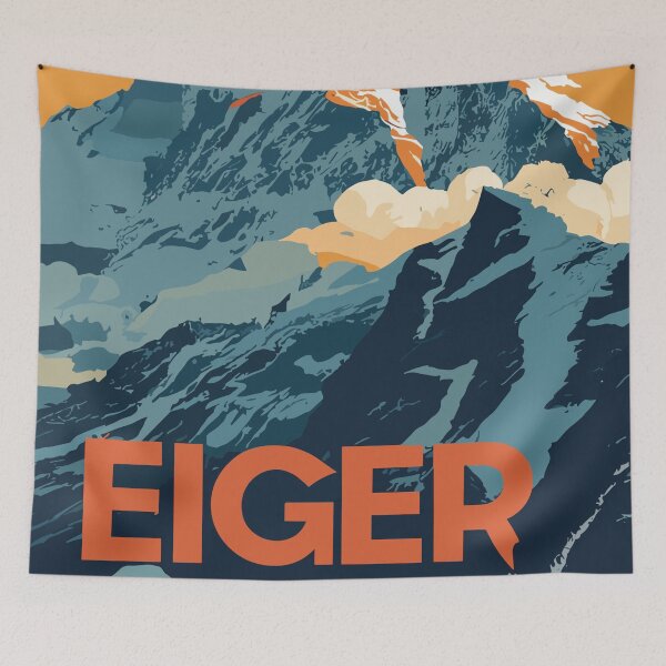 Item preview, A Vintage Travel Art of Eiger - Switzerland  designed and sold by GoodOldVintage.
