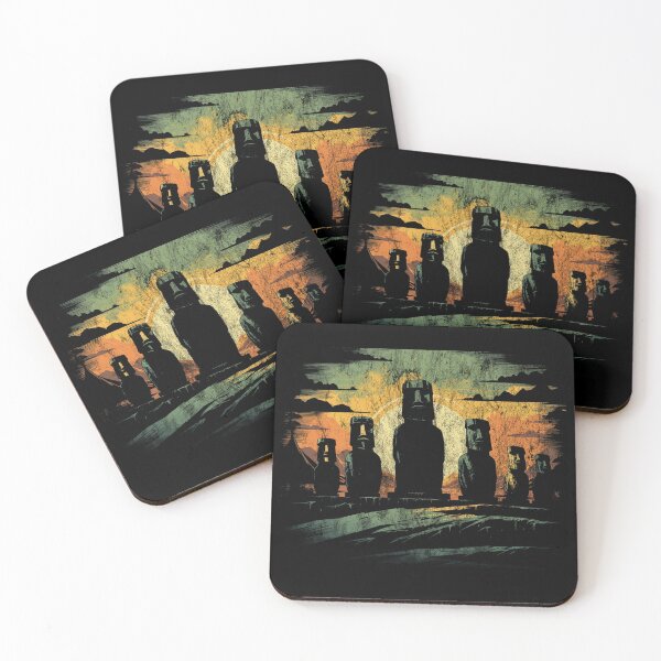Item preview, Moai Statues Polynesia - Distressed Vintage Street Art Landmarks designed and sold by GVRDesign.