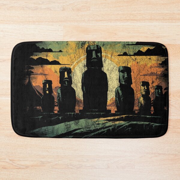 Item preview, Moai Statues Polynesia - Distressed Vintage Street Art Landmarks designed and sold by GVRDesign.