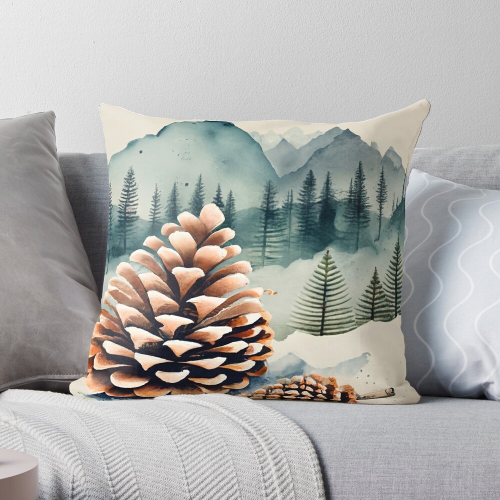 Pine cone throw on sale pillows