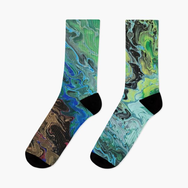 Item preview, Psyche's Third Task - Abstract Green Blue Gold Purple designed and sold by liminallayers.