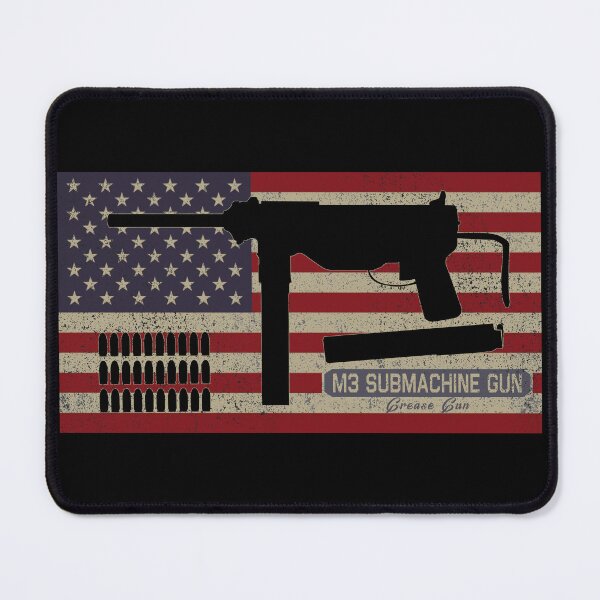 Item preview, M3 Grease Gun WW2 Submachine Gun American Flag Gift designed and sold by MilitaryMart.