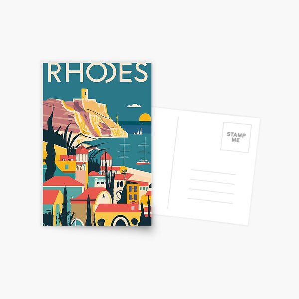Item preview, A Vintage Travel Art of Rhodes - Greece  designed and sold by GoodOldVintage.
