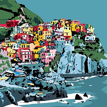 Artwork thumbnail, A Vintage Travel Art of Cinque Terre - Italy by GoodOldVintage