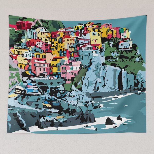 Item preview, A Vintage Travel Art of Cinque Terre - Italy  designed and sold by GoodOldVintage.