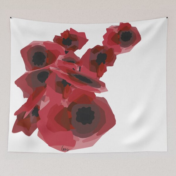 Item preview, poppies (white background) designed and sold by MentaLee.