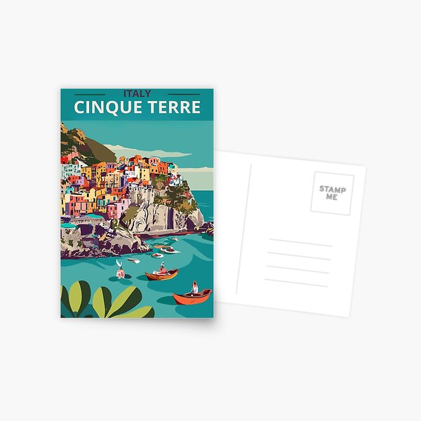 Item preview, A Vintage Travel Art of Cinque Terre - Italy  designed and sold by GoodOldVintage.