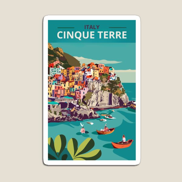 Item preview, A Vintage Travel Art of Cinque Terre - Italy  designed and sold by GoodOldVintage.