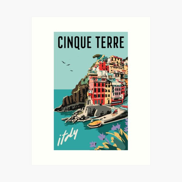 Item preview, A Vintage Travel Art of Cinque Terre - Italy  designed and sold by GoodOldVintage.