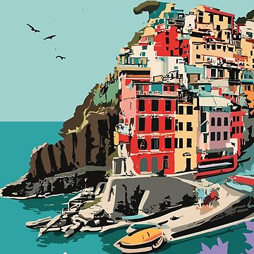 Artwork thumbnail, A Vintage Travel Art of Cinque Terre - Italy  by GoodOldVintage
