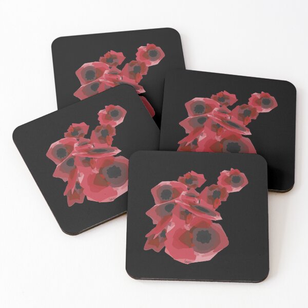 Item preview, poppies (black background) designed and sold by MentaLee.