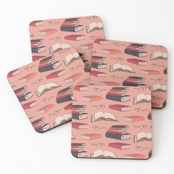 Item preview, A quiet day for reading  - pattern on peach designed and sold by Quick Brown Fox Canada.