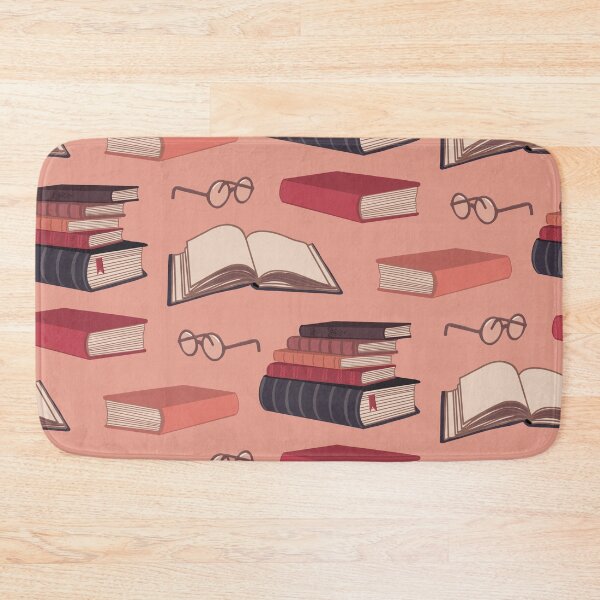 Item preview, A quiet day for reading  - pattern on peach designed and sold by Quick Brown Fox Canada.