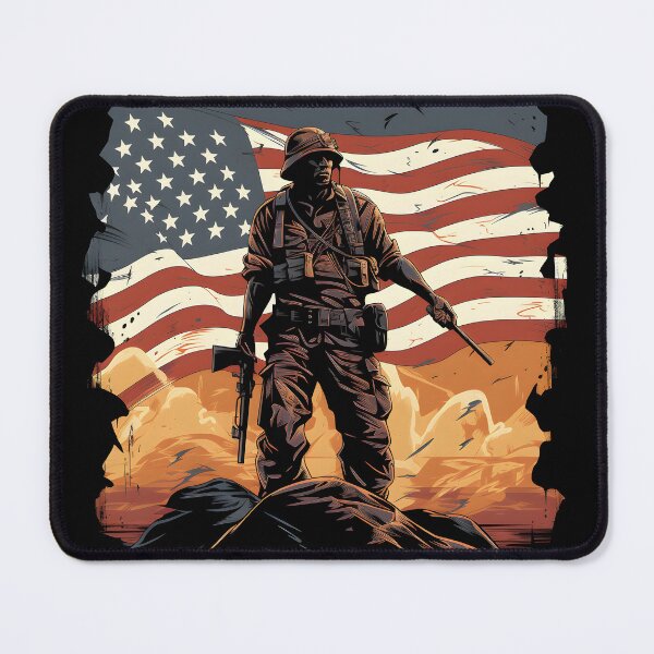 Item preview, US Veteran Saluting American Flag designed and sold by inkArtistryfine.