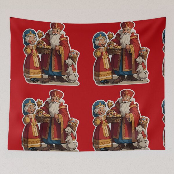 Item preview, Saint-Nicholas with dog designed and sold by AI-Only Creations.