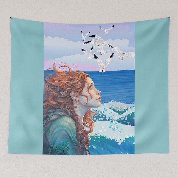 Item preview, THE OCEAN CALLS TO HER IT IS HER HAPPY PLACE designed and sold by Tammera.