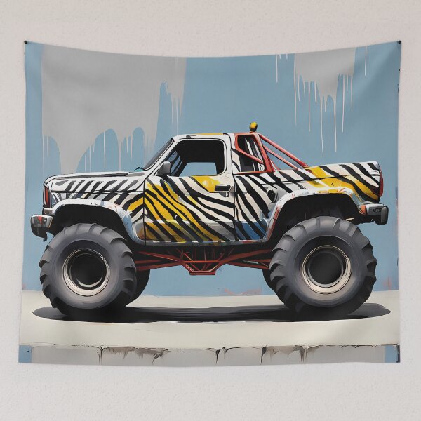 Item preview, Expressionism Car Monster Truck - Unique Abstract Automotive Art designed and sold by Kittyzens.