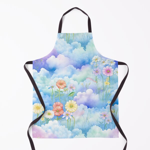 Item preview, Shabby Chic Watercolor Clouds and Flowers designed and sold by DancingBuddha.