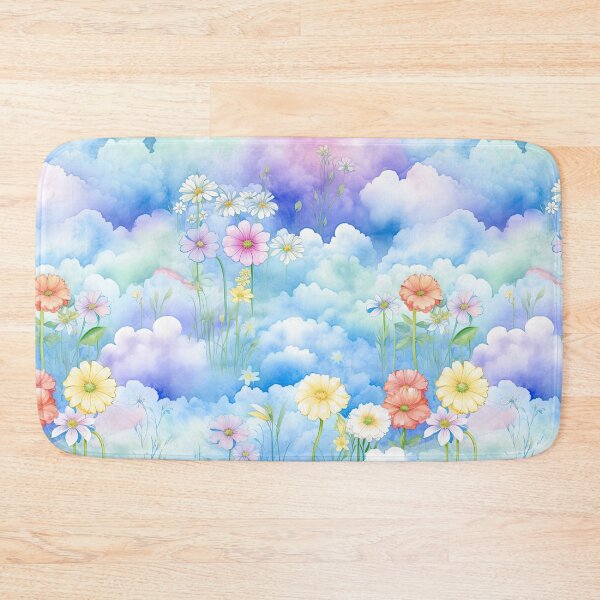Item preview, Shabby Chic Watercolor Clouds and Flowers designed and sold by DancingBuddha.