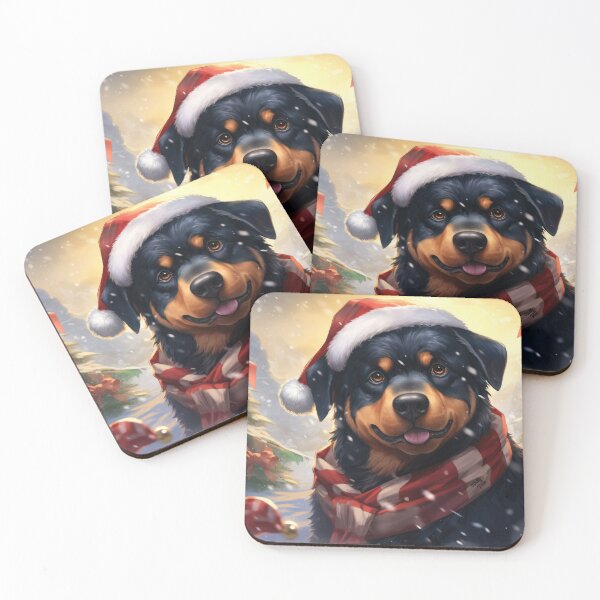 Item preview, lindo perro navideño perro rottweiler designed and sold by WallyPink.