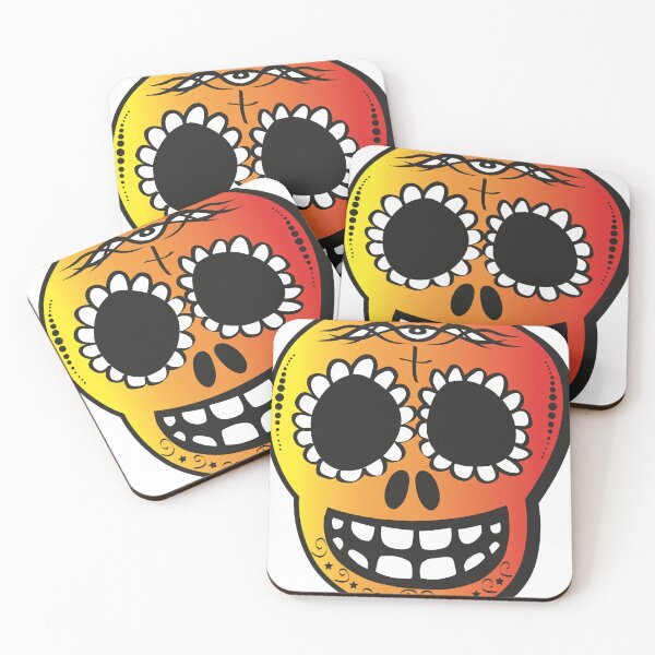 Item preview, Day of the Dead skull, yellow red designed and sold by hansske.
