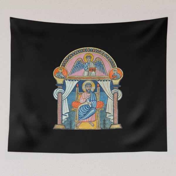 Item preview, Saint Matthew Medieval Manuscript Art designed and sold by Cat Lady Designs.